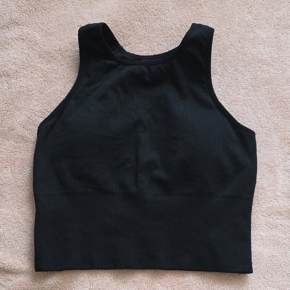 H&M Small Black Ribbed Tank Top -padded - Picture 1 of 5
